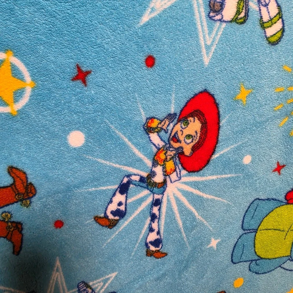 Disney Pixar Toy Story 4 Fleece Throw Blanket Blue 36x48 Woody Buzz Ducky Bunny
